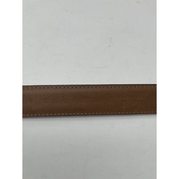 Perry Ellis Men's Portfolio Brown Leather Belt 38/95 Silver Buckel - Picture 6 of 10
